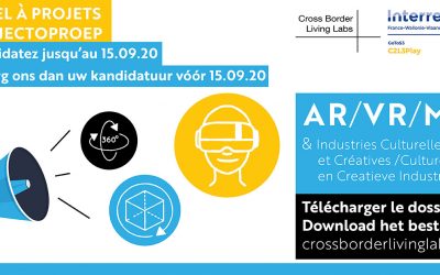 Appel 2020 | AR/VR/MR & Industries Culturelles et Créatives | Crossborder Living Labs (Fr/Be)